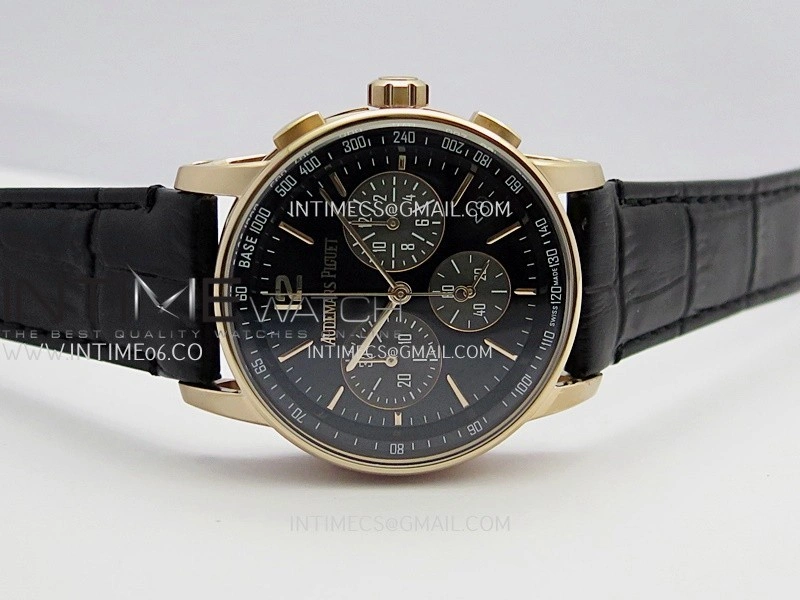 Code 11.59 Chrono 26393 RG APSF 1:1 Best Edition Black Dial On Black Leather Strap Super Clone SA4401